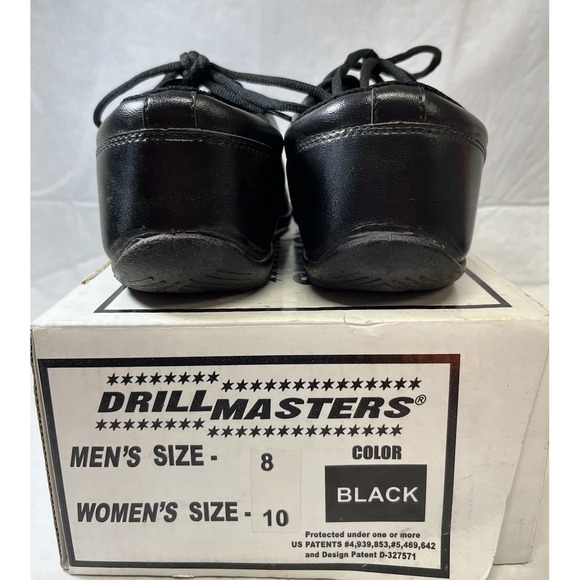 DrillMasters Marching Shoes Mens 8 Womens 10 Lace Up Sneaker Black Faux Leather - Picture 7 of 8